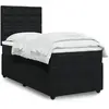 Image de vidaXL Sommier à lattes de lit avec matelas Noir 100x200 cm Velours