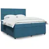 Image de vidaXL Sommier à lattes de lit et matelas Bleu 200x200 cm velours