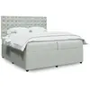 Image de vidaXL Sommier à lattes de lit et matelas Gris clair 200x200cm Velours