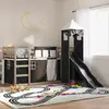 Image de vidaXL Lit superposé sans matelas avec toboggan blanc noir 80x200 cm