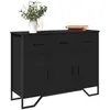 Image de vidaXL Buffet noir 97x32,5x74,5 cm Bois d’ingénierie