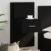 Image de vidaXL Table de chevet murale LED - Noir