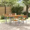 Image de vidaXL Ensemble de salle à manger pour jardin 5 pcs Gris