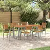 Image de vidaXL Ensemble de salle à manger pour jardin 7 pcs Gris