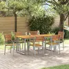 Image de vidaXL Ensemble de salle à manger pour jardin 7 pcs Gris