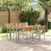 Image de vidaXL Ensemble de salle à manger pour jardin 5 pcs Gris