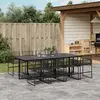 Image de vidaXL Ensemble à manger de jardin 9 pcs Noir