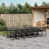 Image de VidaXL Ensemble de jardin 13 pcs Noir Poly Rotin