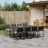 Image de vidaXL Ensemble à manger de jardin 9 pcs - Noir