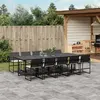 Image de vidaXL Ensemble à manger de jardin 11pcs noir en résine tressée