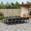 Image de vidaXL Ensemble à manger de jardin 13 pcs - Noir