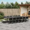 Image de vidaXL Ensemble à manger de jardin 17 pcs - Noir
