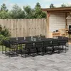 Image de vidaXL Ensemble à manger de jardin 15 pcs - Noir