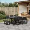 Image de vidaXL Ensemble à manger 11 pcs - Noir textilène