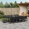 Image de vidaXL Ensemble à manger 15 pcs - Noir textilène