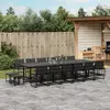 Image de vidaXL Ensemble à manger de jardin 17 pcs noir