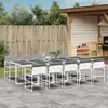Image de vidaXL Ensemble à manger de jardin 11 pcs blanc
