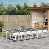 Image de vidaXL Ensemble à manger de jardin 13pcs - Blanc Textilène