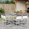 Image de vidaXL Ensemble à manger 9 pcs - Blanc textilène