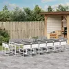 Image de vidaXL Ensemble à manger jardin textilène - Blanc
