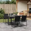 Image de vidaXL Ensemble à manger 5 pcs noir textilène