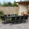 Image de vidaXL Ensemble à manger de jardin 13 pcs noir