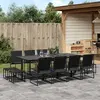 Image de vidaXL Ensemble à manger de jardin 13 pcs - Noir