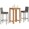 Image de vidaXL Ensemble de bar de jardin 3 pcs gris bois