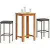 Image de vidaXL Ensemble de bar de jardin 3 pcs - Gris