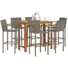 Image de VIDAXL Ensemble bar 7 pcs gris bois acacia rotin