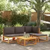 Image de vidaXL Salon de Jardin 5 Pcs avec Coussins - Bois d'Acacia