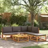 Image de vidaXL Ensemble de canapés de jardin 6 pièces avec coussins en bois d'acacia et corde