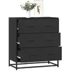Image de vidaXL Buffet noir bois d'ingénierie et métal