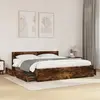Image de vidaXL Cadre de lit avec tête de lit chêne fumé 200x200 cm