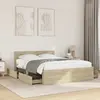 Image de vidaXL Cadre de lit et tête de lit sans matelas chêne sonoma 120x200cm