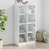 Image de vidaXL Buffet haut blanc 68x37x142 cm