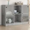 Image de vidaXL Buffet gris béton 102x37x75,5 cm