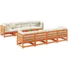 Image de vidaXL Salon de jardin 9 pcs - Marron cire bois