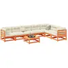 Image de vidaXL Salon de jardin 8 pcs avec coussins marron cire bois pin massif
