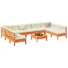 Image de vidaXL Salon de jardin 10 pcs avec coussins - Cire marron