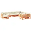 Image de vidaXL Salon de jardin 10 pcs - Cire marron