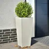 Image de vidaXL Jardinières 35x35x75 cm - Blanc