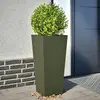 Image de vidaXL Jardinières 2 pcs vert olive - Acier