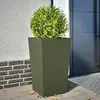 Image de vidaXL Jardinière vert olive 45x45x75 cm Acier