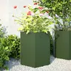 Image de vidaXL Jardinières Acier Vert Olive