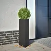 Image de vidaXL Jardinière triangulaire en acier 30x26x75 cm - Noir