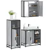 Image de vidaXL Ensemble salle de bain 3 pcs Sonoma gris