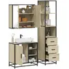 Image de vidaXL Ensemble de meubles de salle de bain 3 pcs chêne sonoma