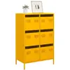 Image de vidaXL Buffet haut jaune moutarde 68x39x101,5 cm