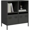 Image de vidaXL Buffet noir acier laminé